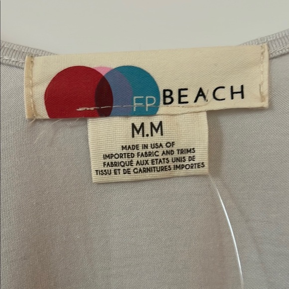 NWT- Free People Beach Gray Asymmetrical Flutter Sleeve Beach Tunic - Picture 2 of 5